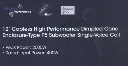 SONY XPLOD SUBWOOFER XS-GTR121L(12" Capless High performance Dimpled cone Enclosure Type P5 Subwoofer Single voice coil)