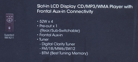 Sony Xplod (Slot-in LCD Display CD/MP3/WMA Player with Frontal Aux-in Connectivity)